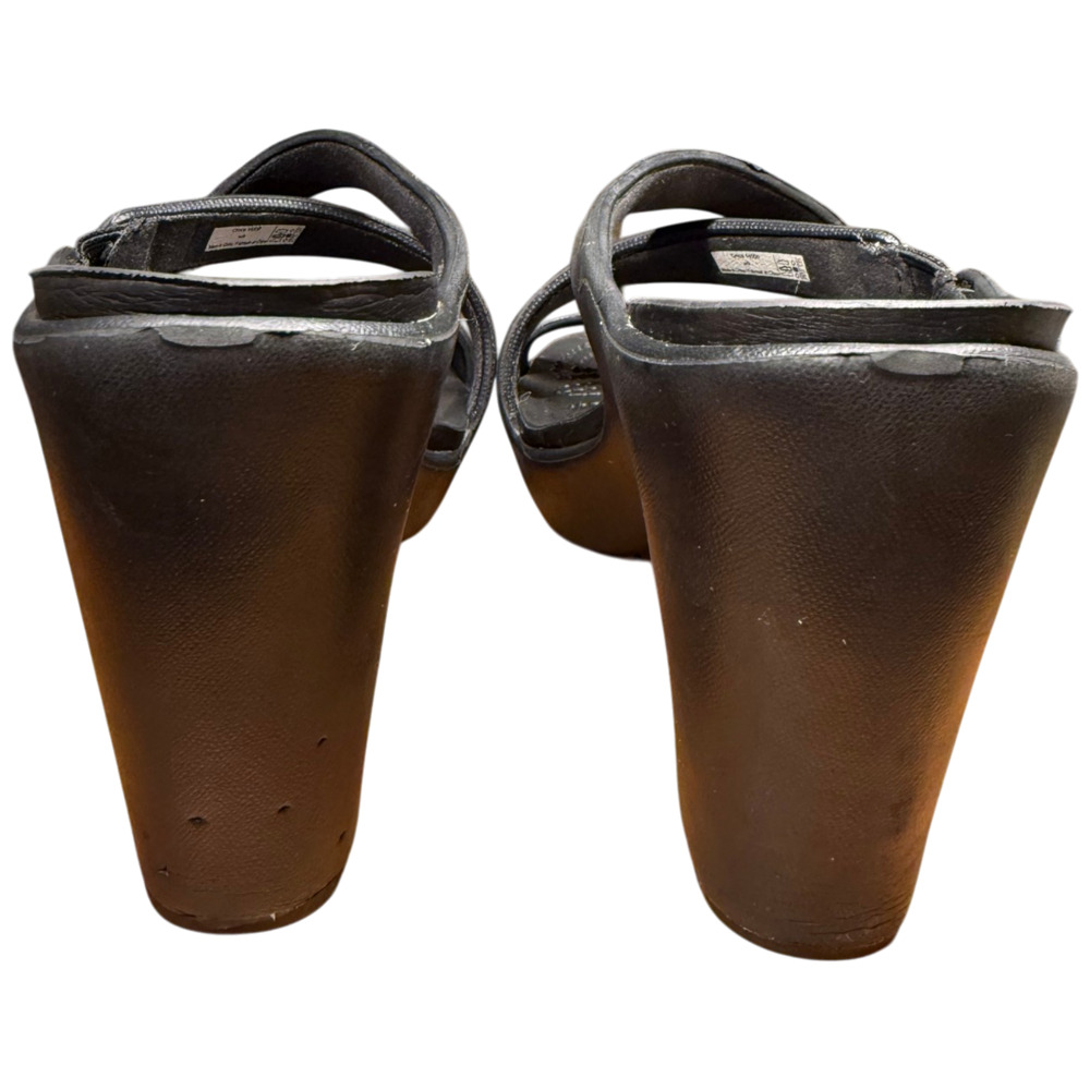 CROCS Cyprus Iv Women's 9 Black Strappy Slip On Strappy Chunky Heel Platform - Picture 6 of 13